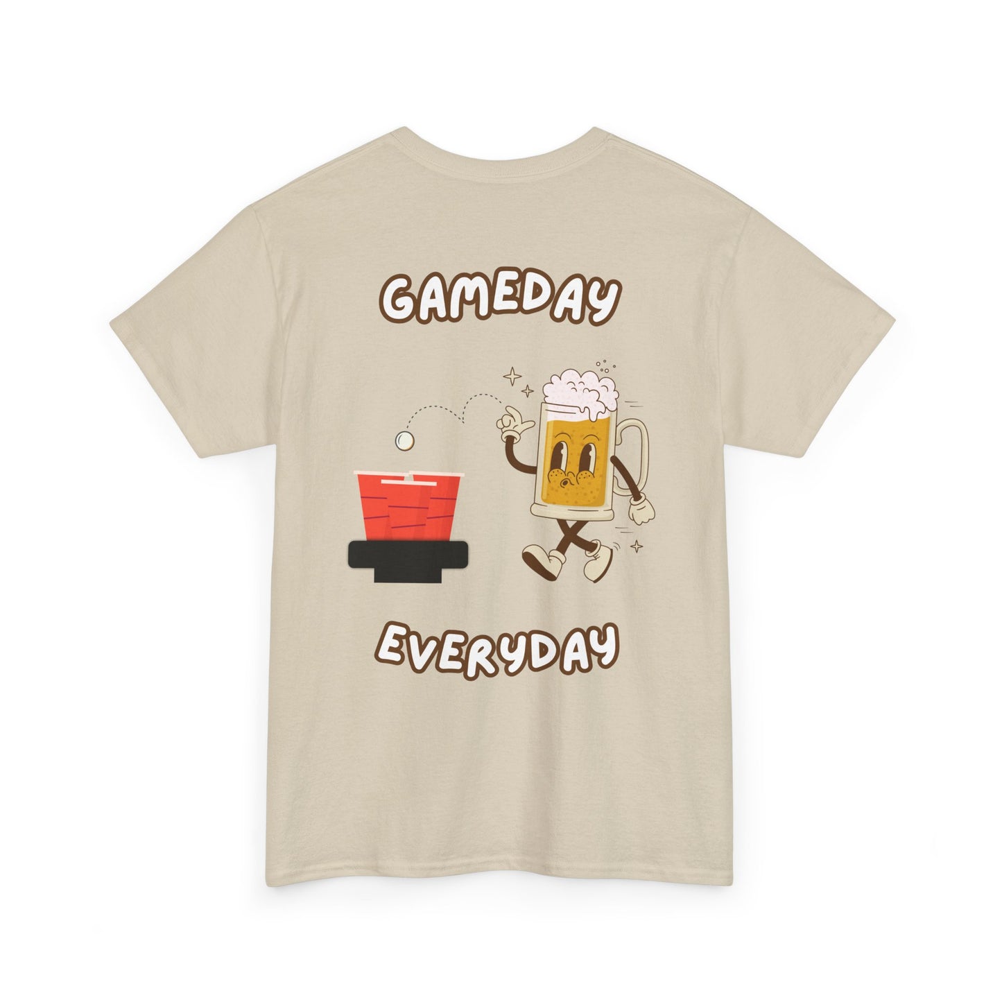 Whirl Pong "Gameday Everyday" Official T-Shirt - Unisex Heavy Cotton Tee - Tan