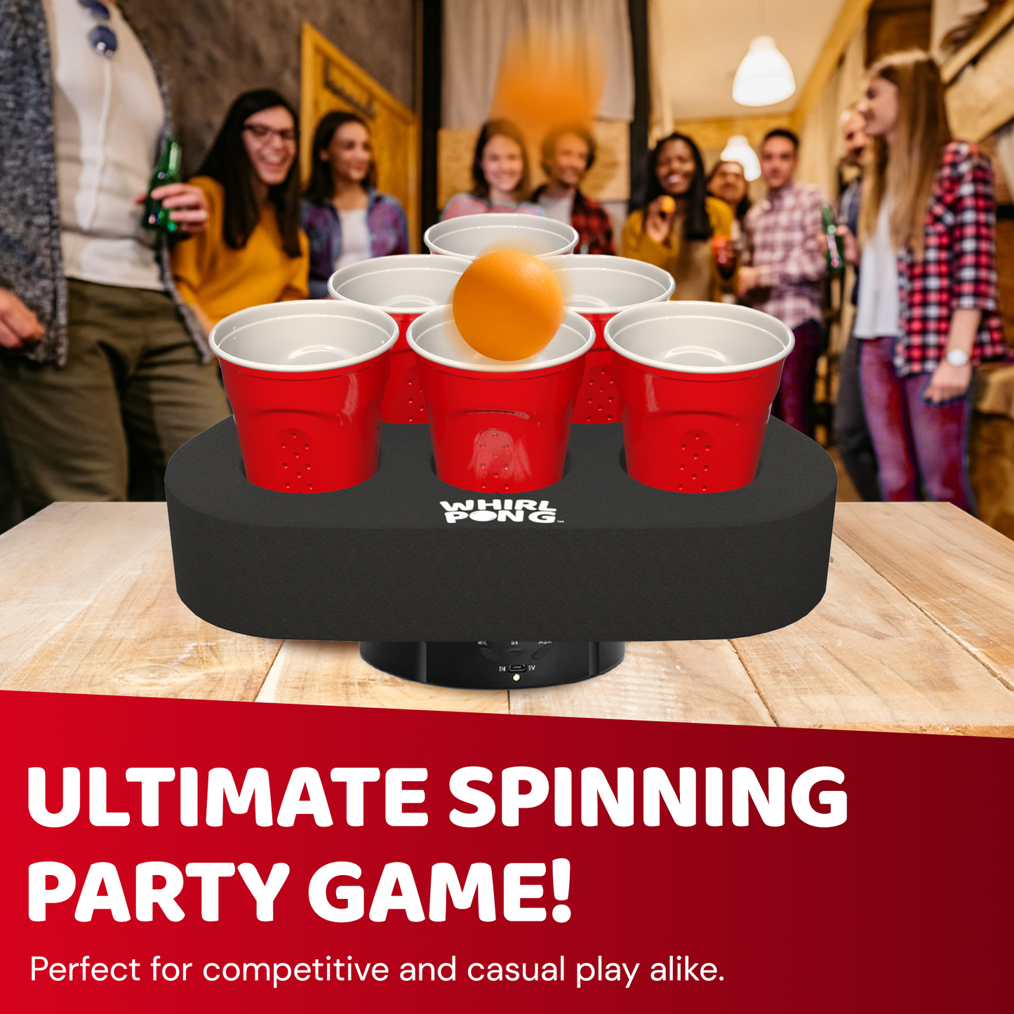 Whirl Pong - Spinning Cup Pong Game (Set of 2)