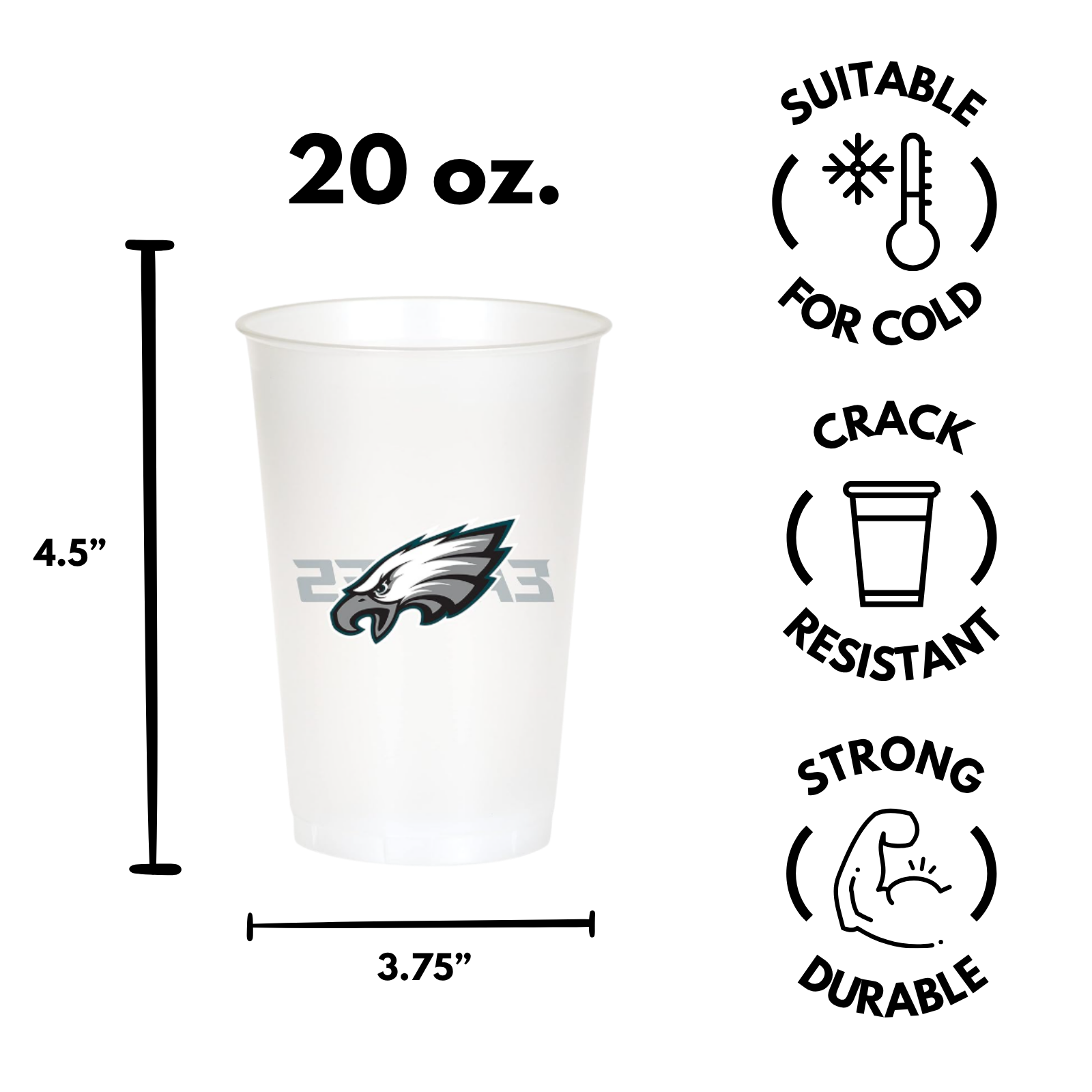 Philadelphia Eagles Cups & Orange Ping Pong Balls
