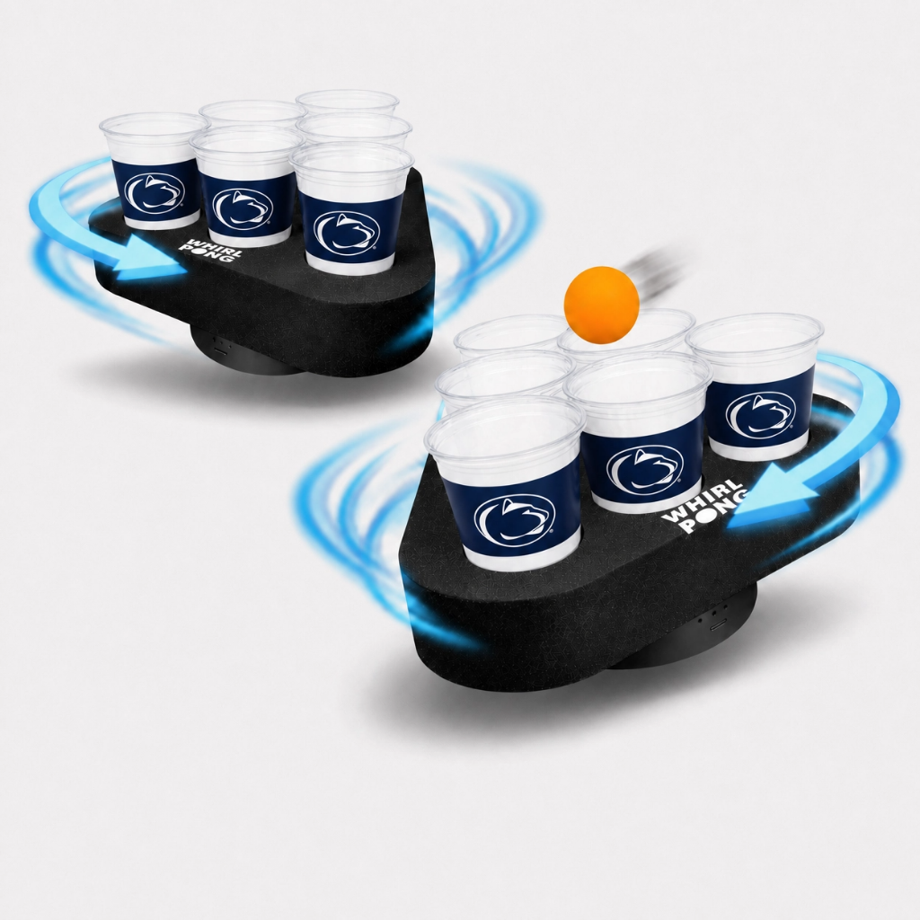 Whirl Pong™ College Football Edition (Set of 2) | Includes Penn State Solo Cups + Orange Ping Pong Balls | Pre-Order – Ships Late May