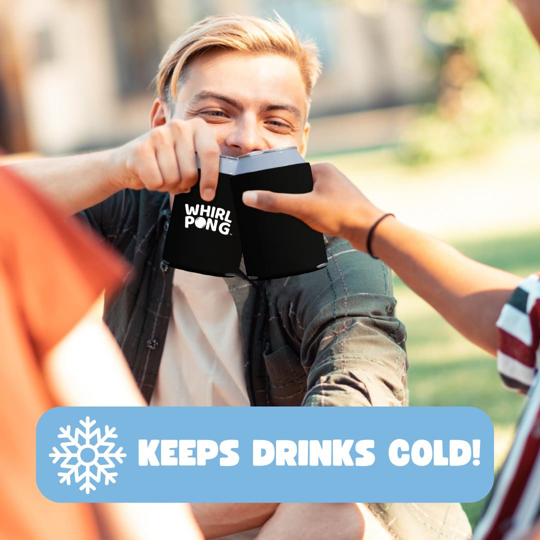 Whirl Pong™ Black Koozies