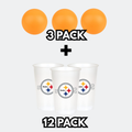 Pittsburgh Steelers Cups & Orange Ping Pong Balls