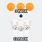 Pittsburgh Steelers Cups & Orange Ping Pong Balls
