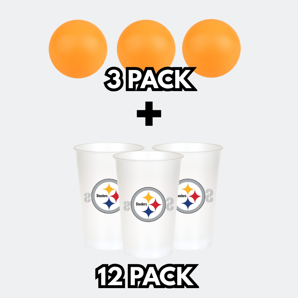 Pittsburgh Cups & Orange Ping Pong Balls