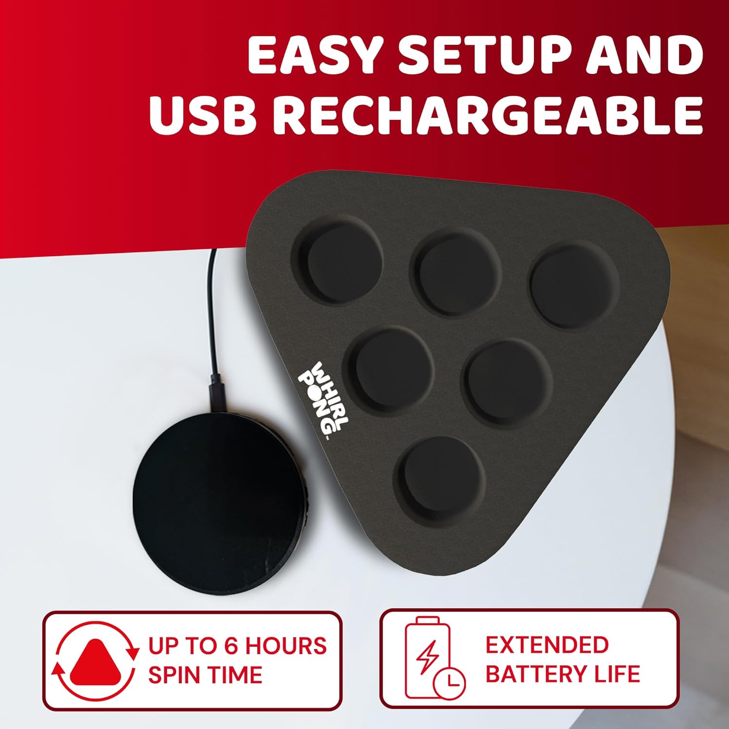 Whirl Pong - Spinning Cup Pong Game (Set of 2)