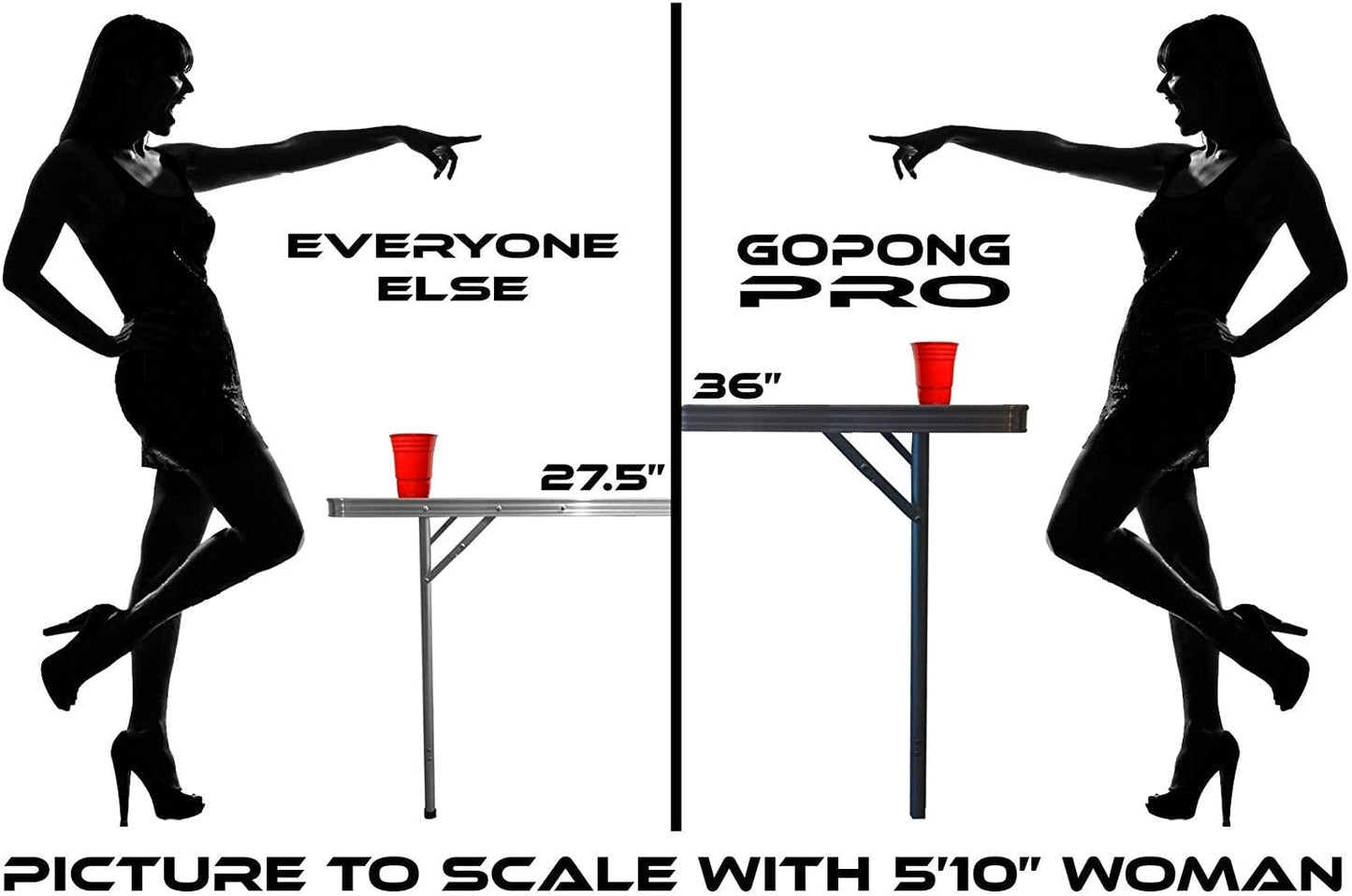 Black Pro Beer Pong Table