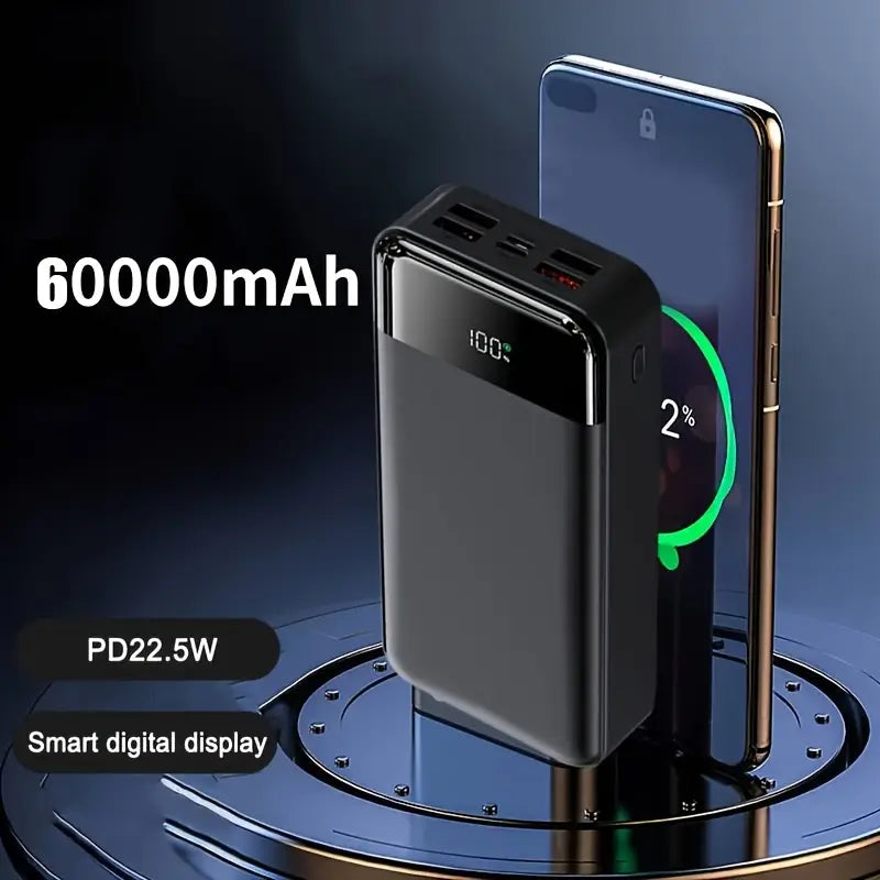 Whirl Pong Compatible Power Pack – 60,000 mAh Portable Power Bank | 22.5 W Fast Charging | 4 × USB + Type-C Ports | All-Day & All-Night Play Companion