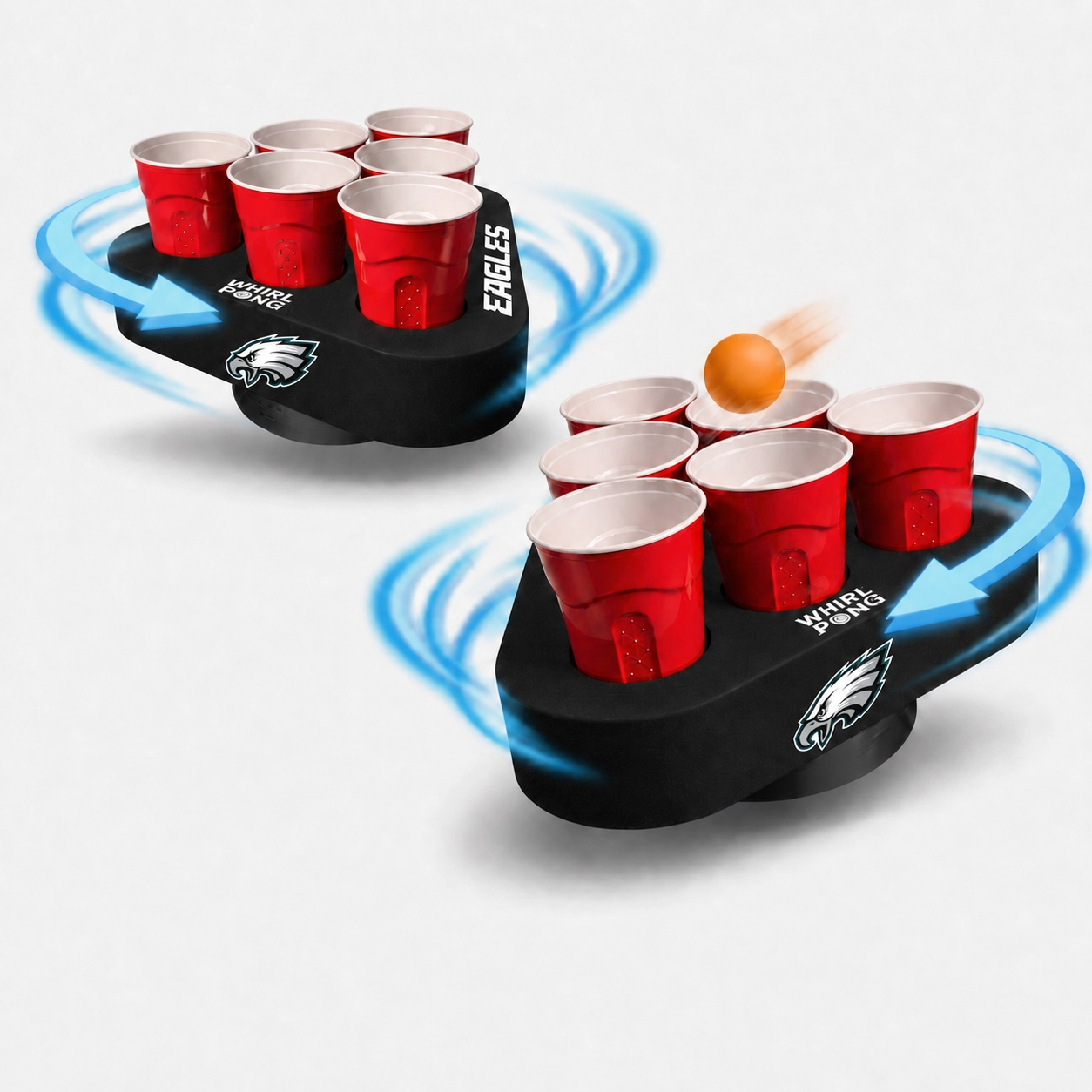 Whirl Pong™ - Spinning Cup Pong Game | Philadelphia Eagles (Set of 2)