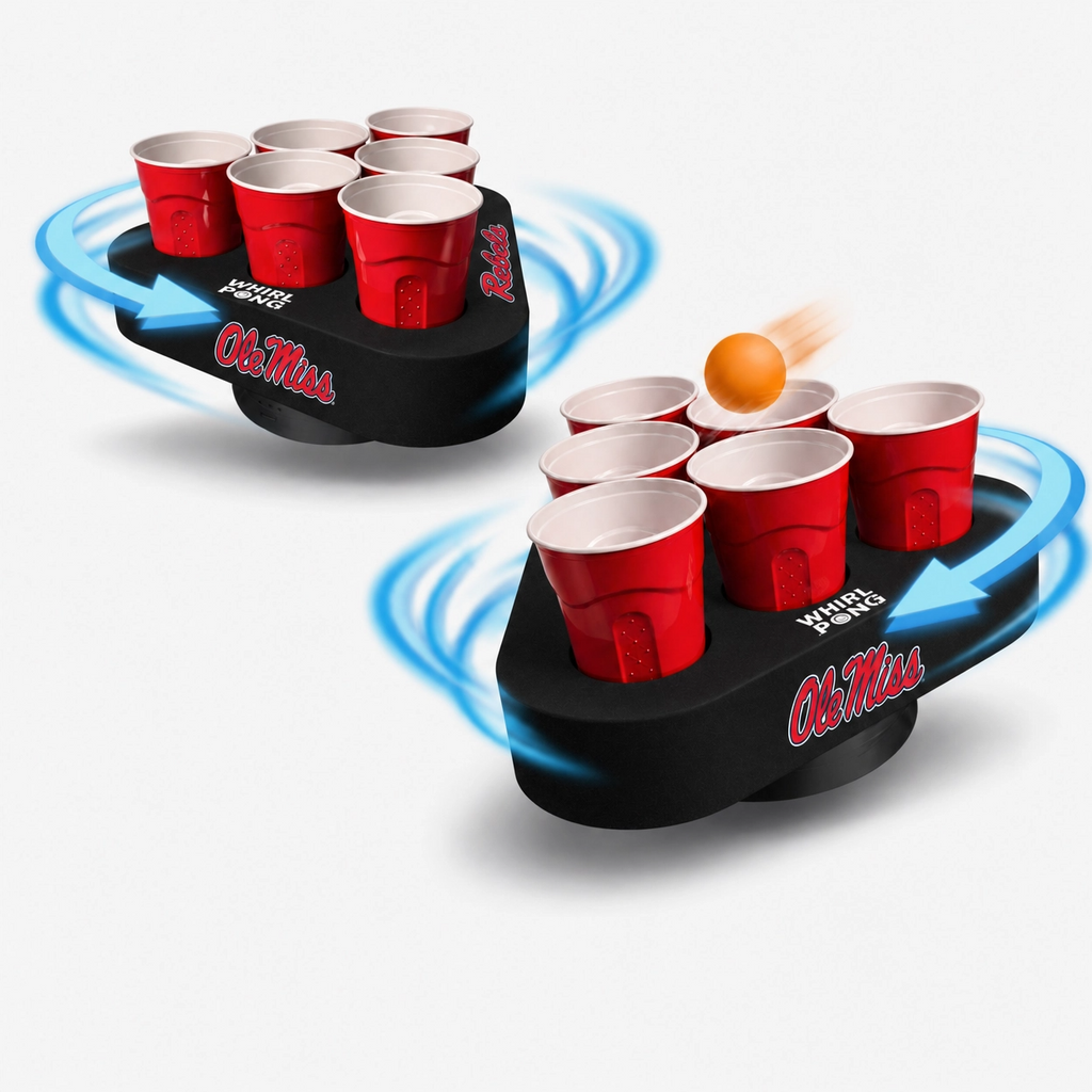 Whirl Pong™ - Spinning Cup Pong Game | Ole Miss Rebels (Set of 2)