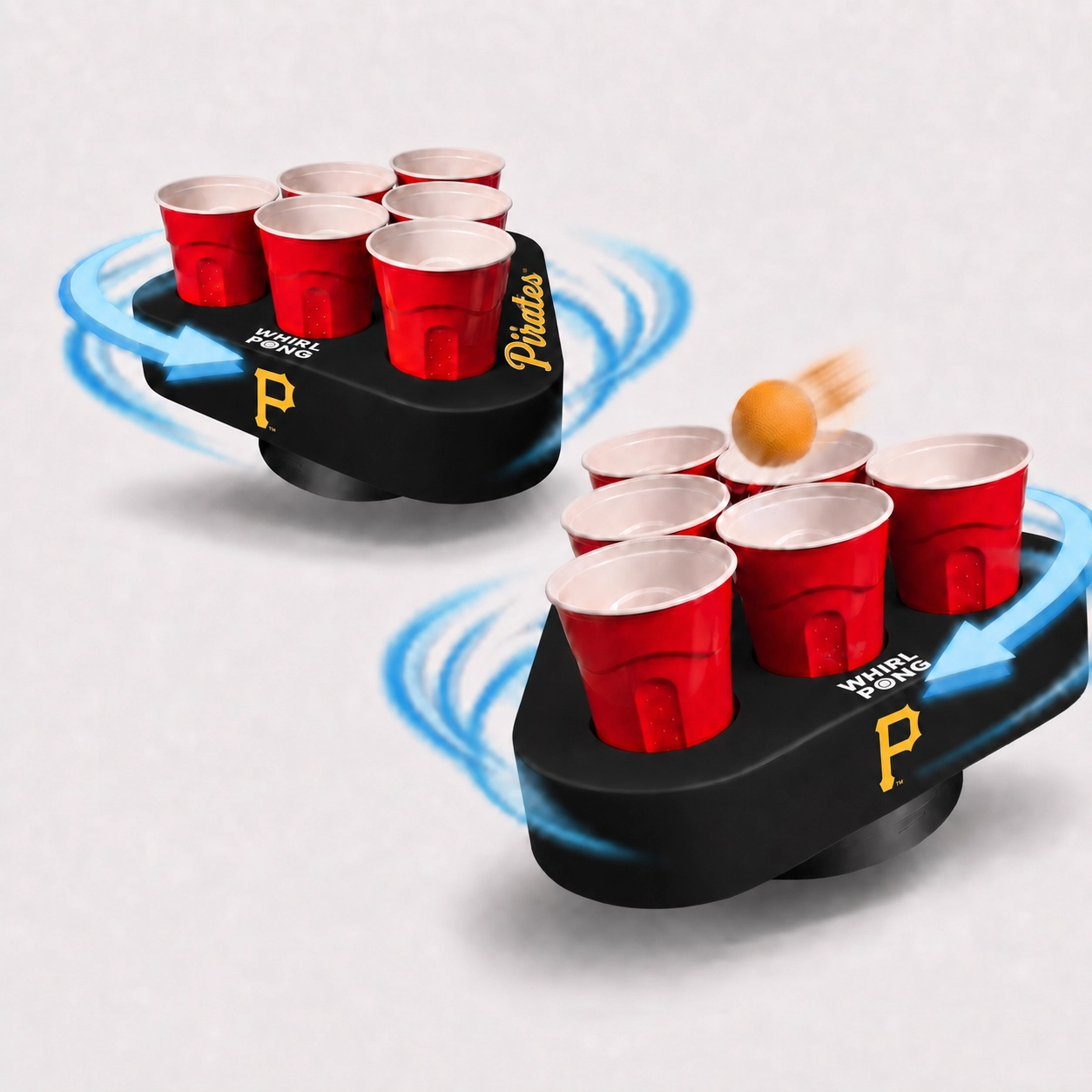 Whirl Pong™ - Spinning Cup Pong Game | Pittsburgh Pirates (Set of 2)