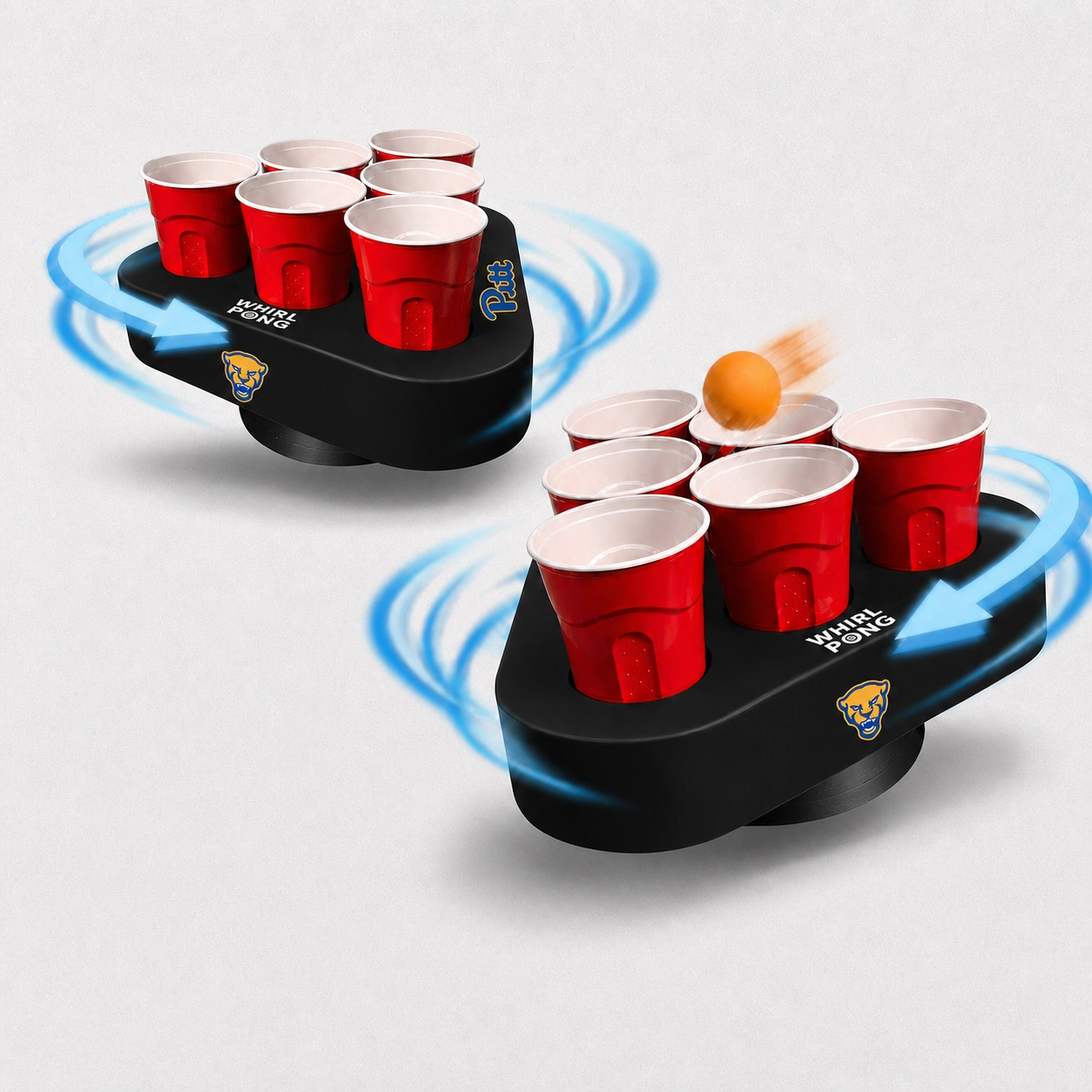 Whirl Pong™ - Spinning Cup Pong Game | University of Pittsburgh (Set of 2)