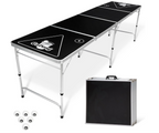 Black 8 Foot Portable Beer Pong/Tailgate Table