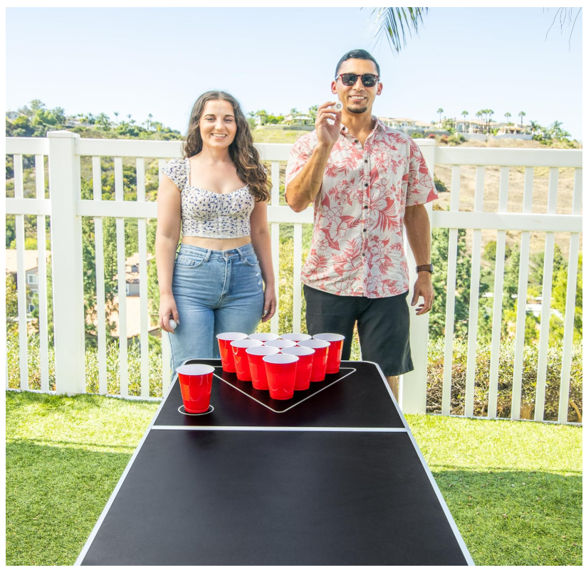 Black 8 Foot Portable Beer Pong/Tailgate Table
