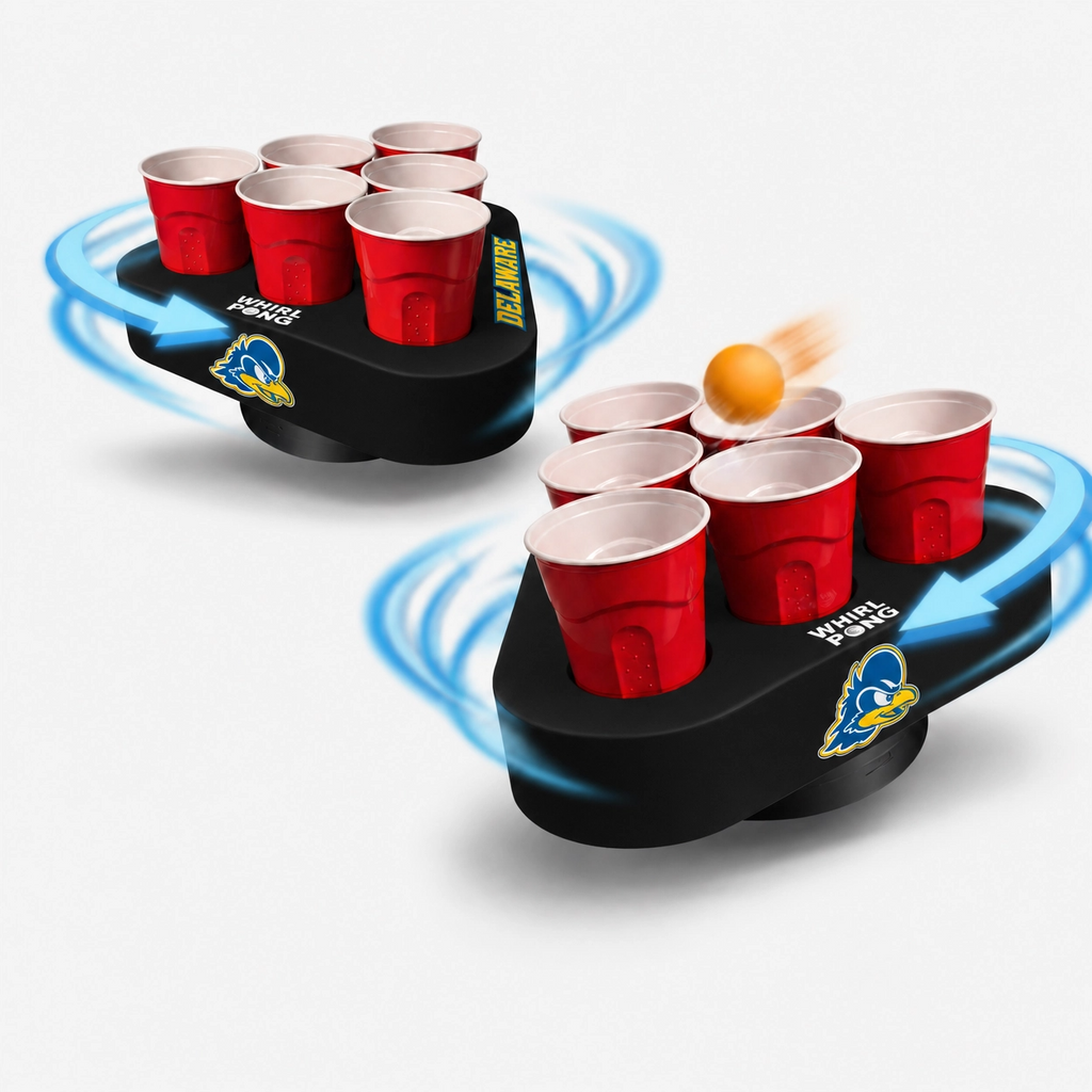 Whirl Pong™ - Spinning Cup Pong Game | Delaware Hens (Set of 2)