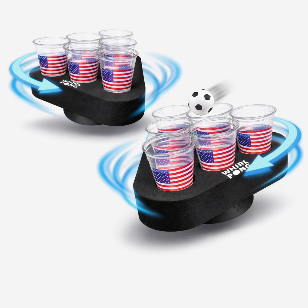 Whirl Pong™ USA Soccer Limited Edition (Set of 2) | Includes USA Solo Cups + Soccer Ping Pong Balls