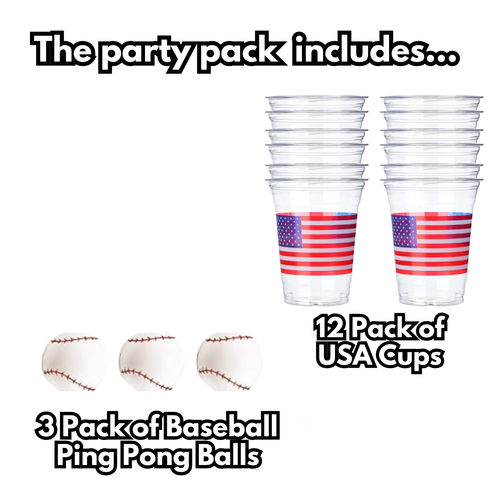 USA Cups & Baseball Ping Pong Balls