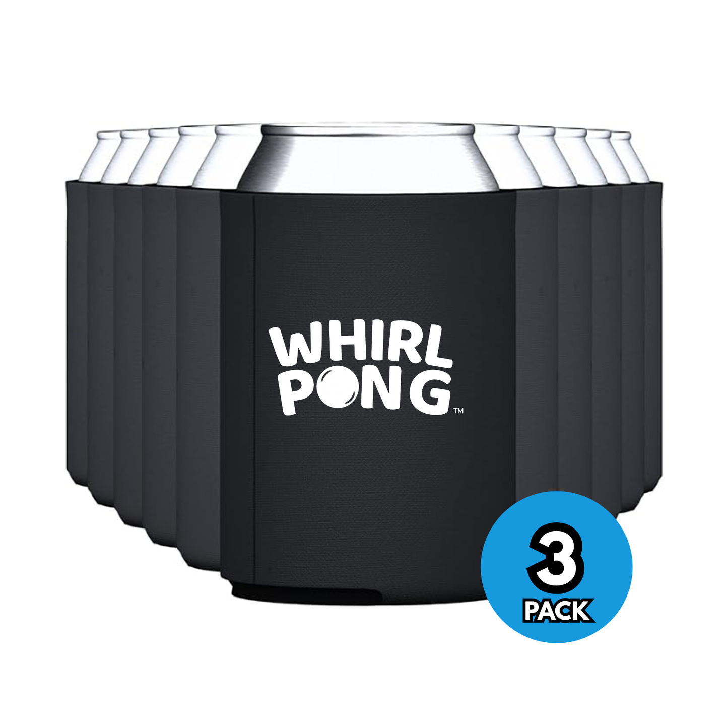 Whirl Pong Black Koozies