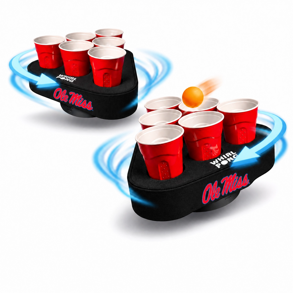 Whirl Pong™ - Spinning Cup Pong Game | Ole Miss (Set of 2)